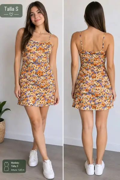 Vestido floral corto H&M Divided talla S - miniatura 1