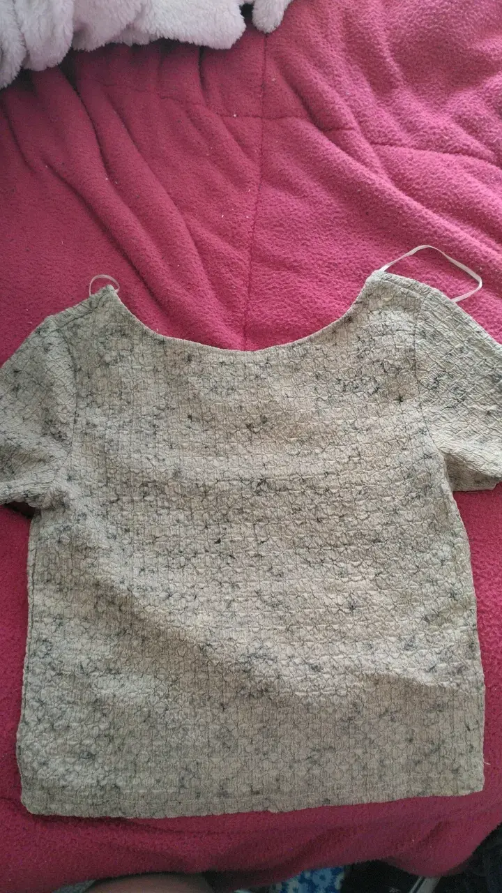 Blusa corta de mujer en color beige talla S - 1