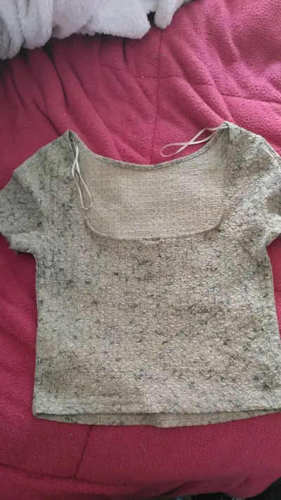 Blusa corta de mujer en color beige talla S - miniatura 2