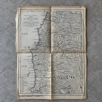 Mapa histórico de Chile – Españoles y Araucanos - miniatura 1