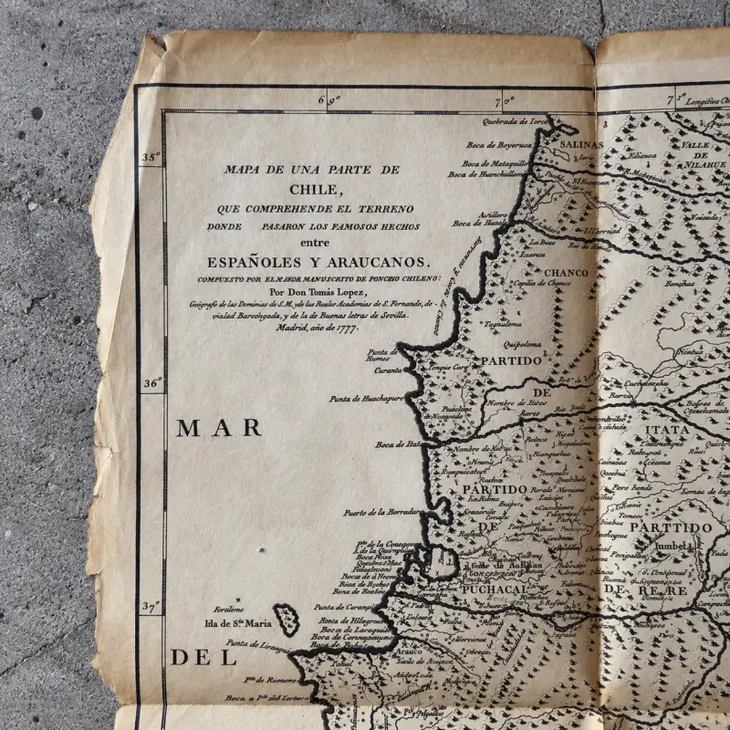 Mapa histórico de Chile – Españoles y Araucanos - 2