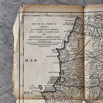 Mapa histórico de Chile – Españoles y Araucanos - miniatura 2