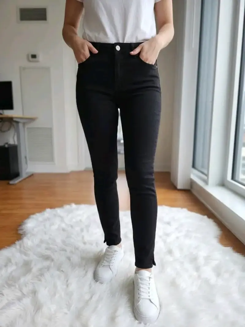 Jeans negros ajustados para mujer Zara - 1