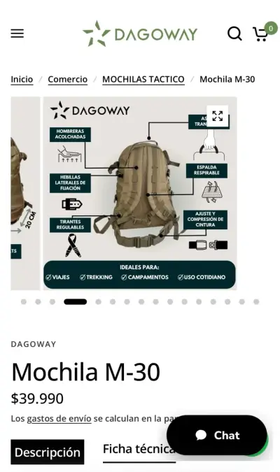 Mochila táctica Dagoway M-30 negra - miniatura 4