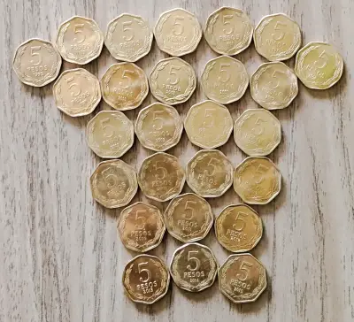 Colección de Monedas de 5 Pesos Chilenos - miniatura 1