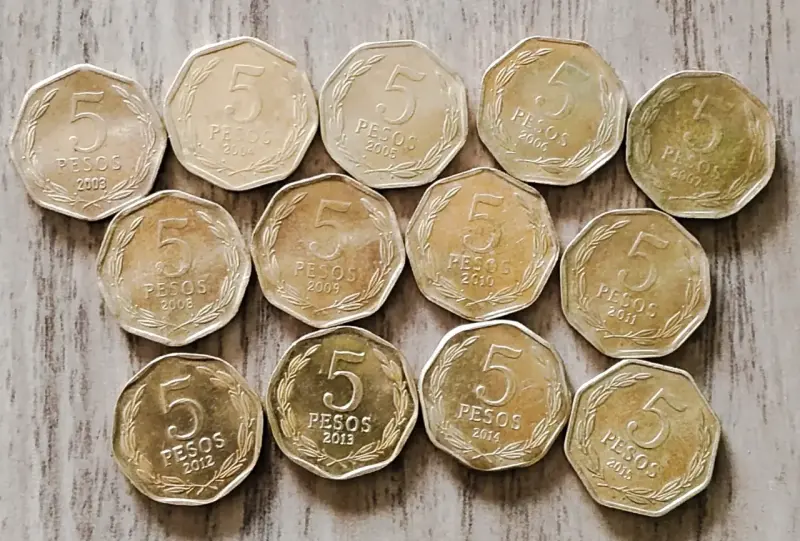 Colección de Monedas de 5 Pesos Chilenos - 4
