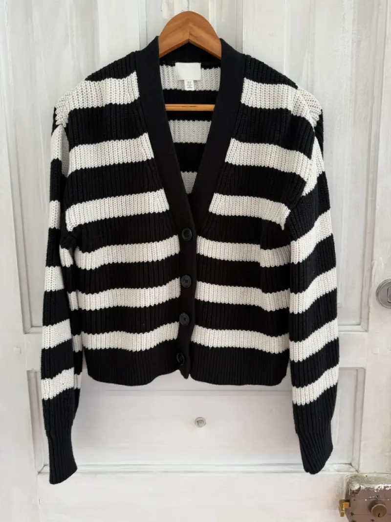 Cardigan de rayas blanco y negro H&M - 1