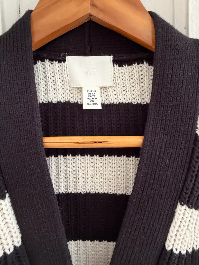 Cardigan de rayas blanco y negro H&M - 2