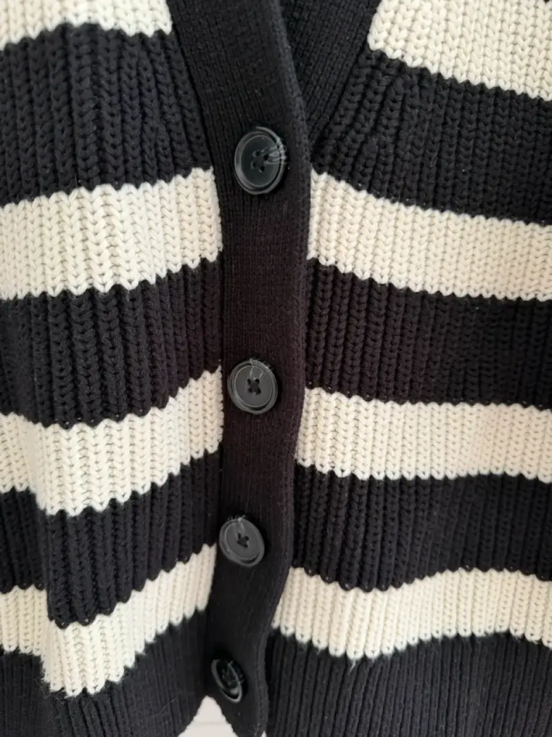 Cardigan de rayas blanco y negro H&M - 3