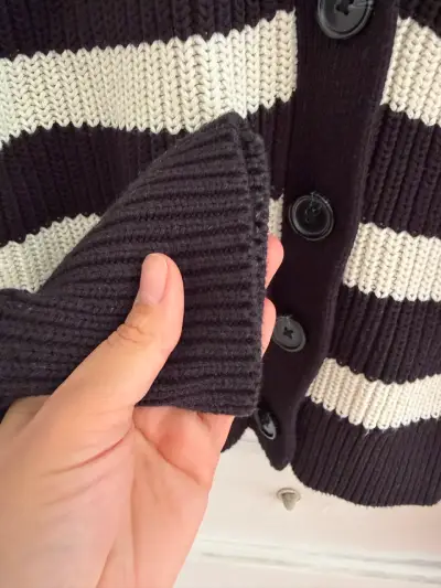 Cardigan de rayas blanco y negro H&M - miniatura 4