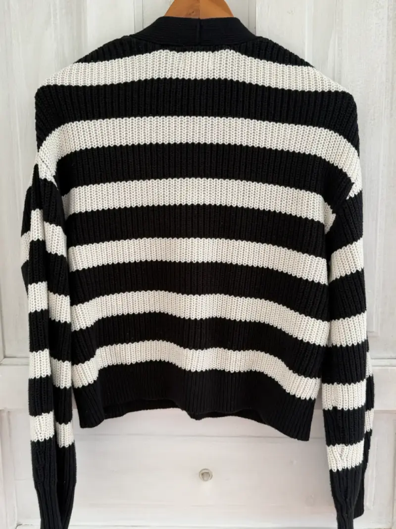 Cardigan de rayas blanco y negro H&M - 5