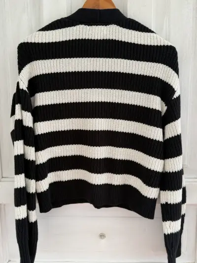 Cardigan de rayas blanco y negro H&M - miniatura 5