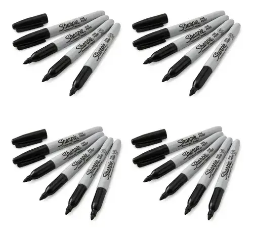 Set de 12 marcadores permanentes Sharpie negros - 1