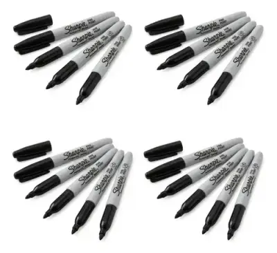 Set de 12 marcadores permanentes Sharpie negros - miniatura 1