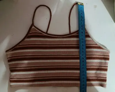 Top de tirantes rayado marrón y beige - miniatura 3