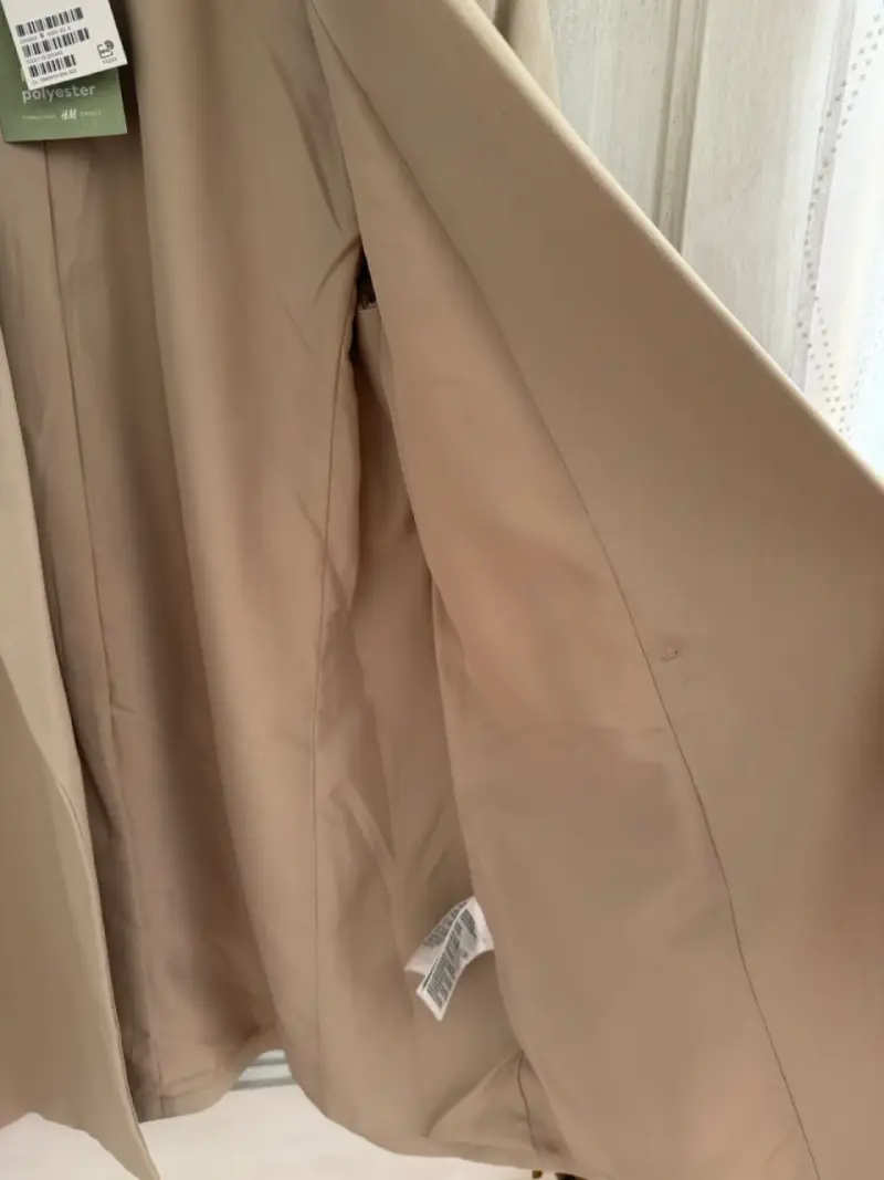 Blazer beige elegante para mujer talla S - 4