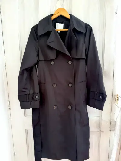 Abrigo negro Trench largo de mujer H&M - miniatura 1