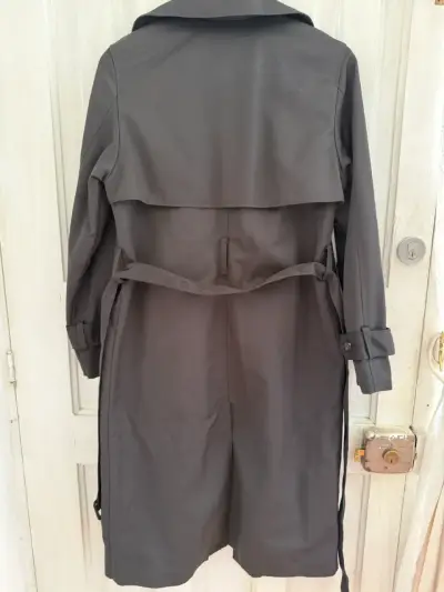 Abrigo negro Trench largo de mujer H&M - miniatura 2