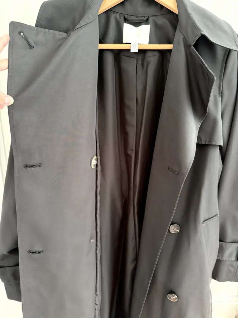 Abrigo negro Trench largo de mujer H&M - 3
