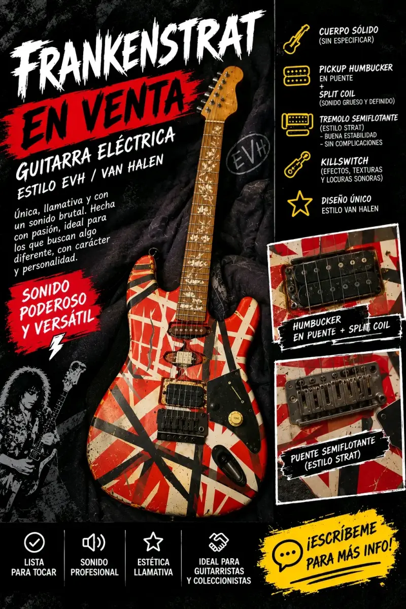 Guitarra eléctrica estilo EVH Van Halen - 1