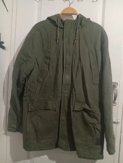 Chaqueta acolchada azul con capucha para hombre - miniatura 4