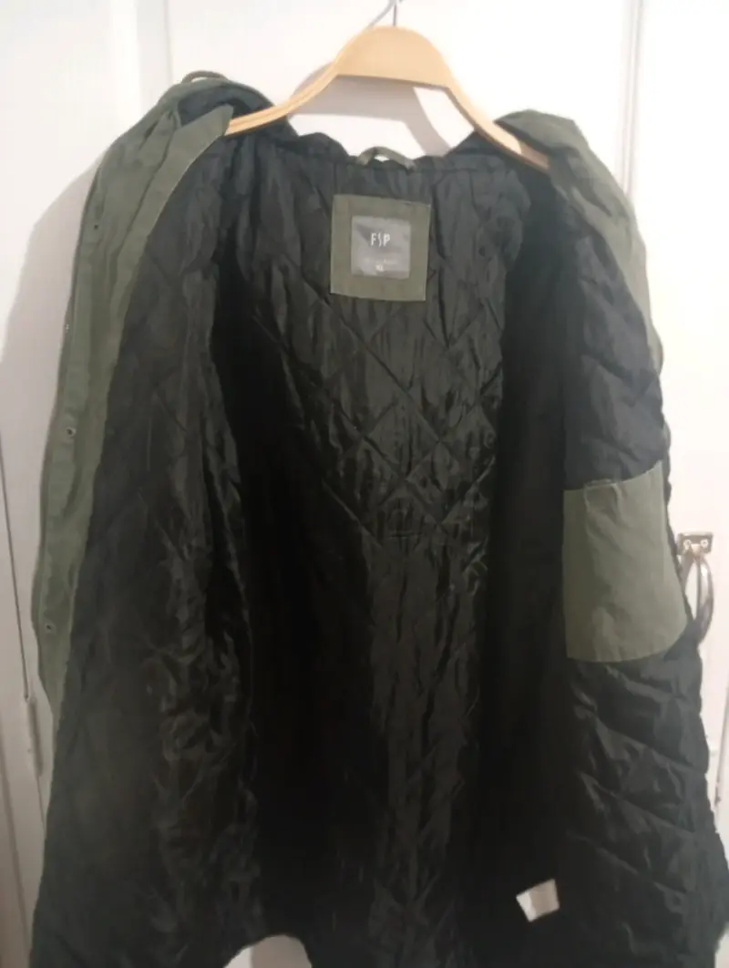 Chaqueta acolchada azul con capucha para hombre - 5