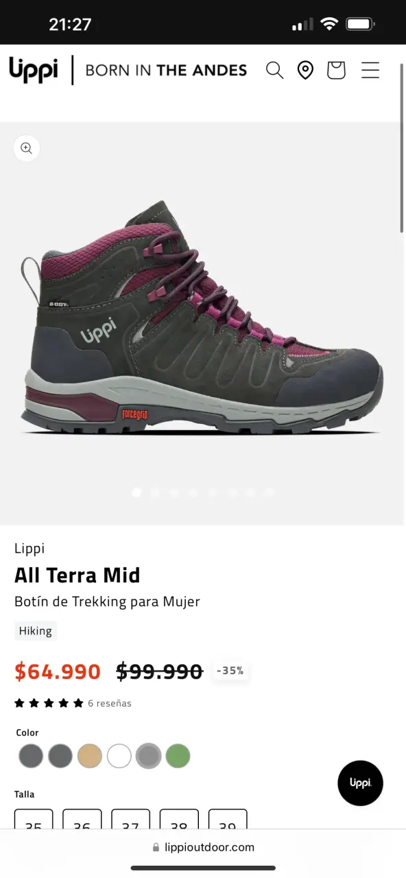 Botas de montaña impermeables  burdeos - 6
