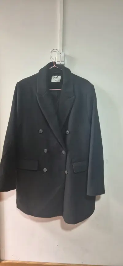 Abrigo negro de lana para mujer talla XXL - miniatura 1