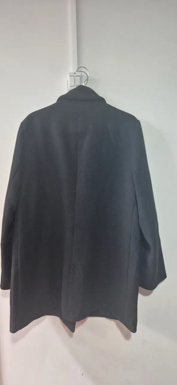 Abrigo negro de lana para mujer talla XXL - 2