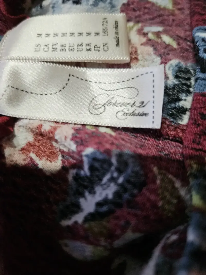 Pantalones florales mujer color burdeos - 5