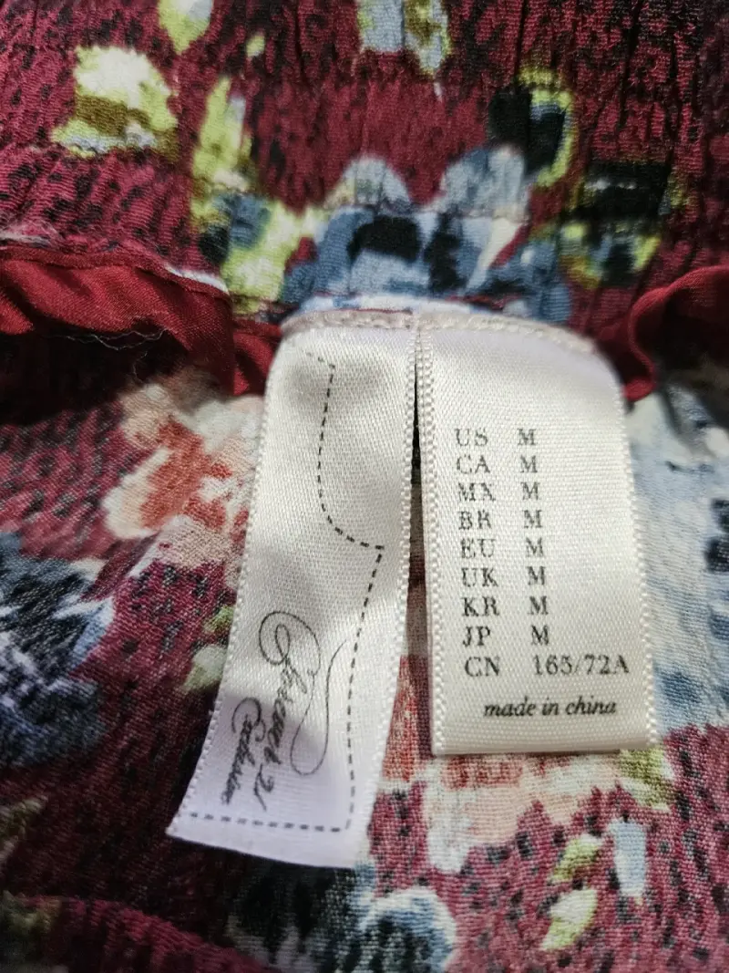 Pantalones florales mujer color burdeos - 6