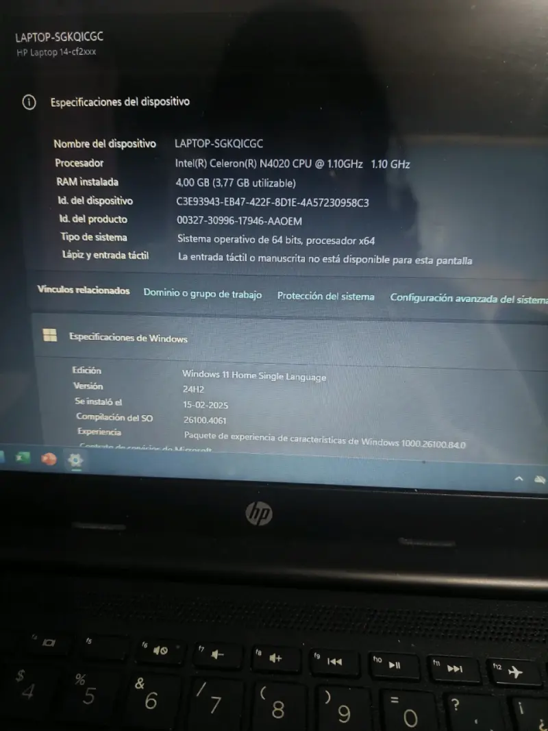 Laptop HP 14 pulgadas Intel Celeron 4GB RAM - 3