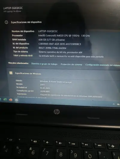 Laptop HP 14 pulgadas Intel Celeron 4GB RAM - miniatura 3
