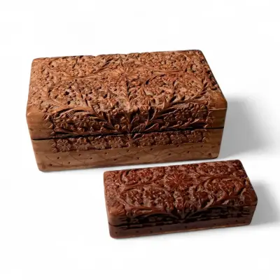 Set de cajas talladas a mano Sawantwadi c.a.1990 - miniatura 1
