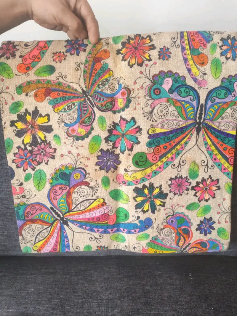 Funda de cojín con diseño de elefante colorido - 2