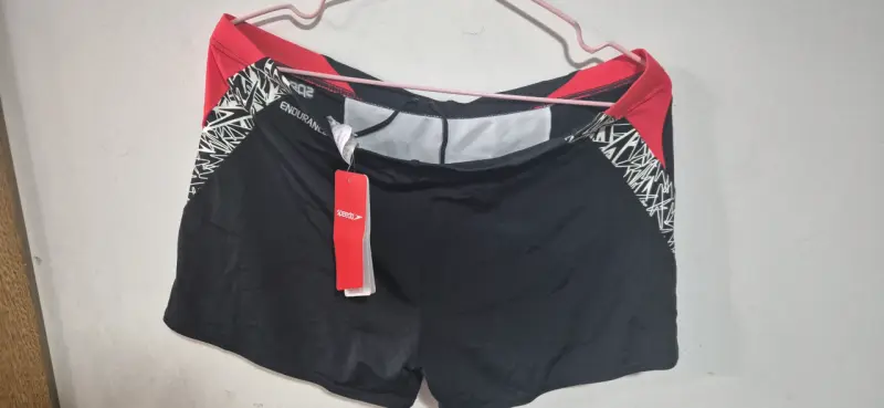 Short de baño Speedo negro y rojo para hombre - 2