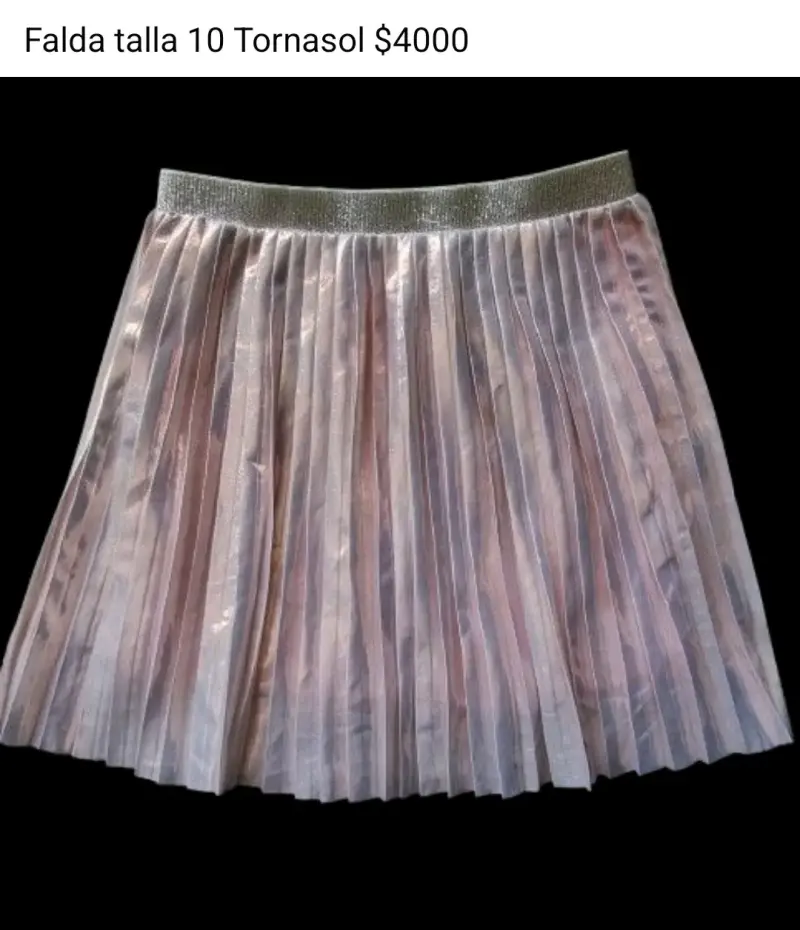 Falda plisada tornasol talla 10