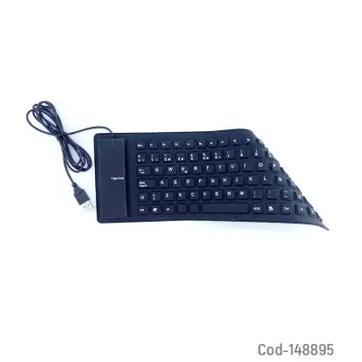 Teclado flexible USB negro portátil - miniatura 1