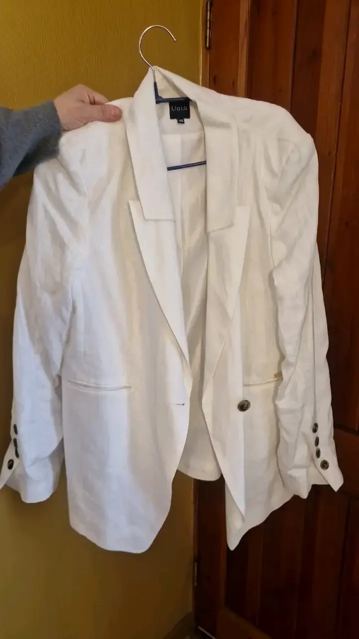 Blazer blanco de lino para mujer Liola - 2
