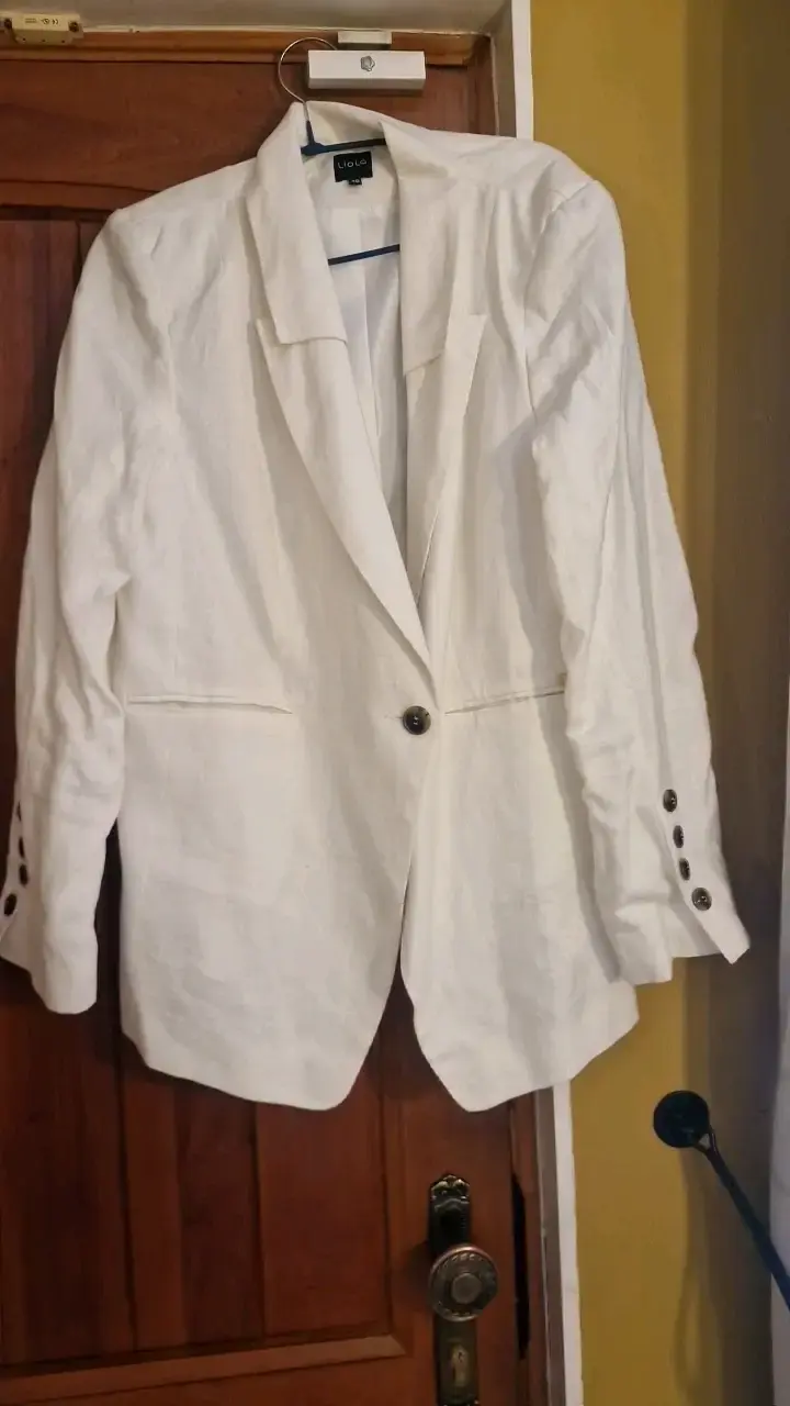 Blazer blanco de lino para mujer Liola - 4