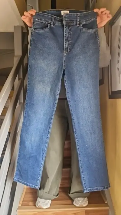 Jeans rectos de mezclilla azul Wados para mujer - miniatura 1