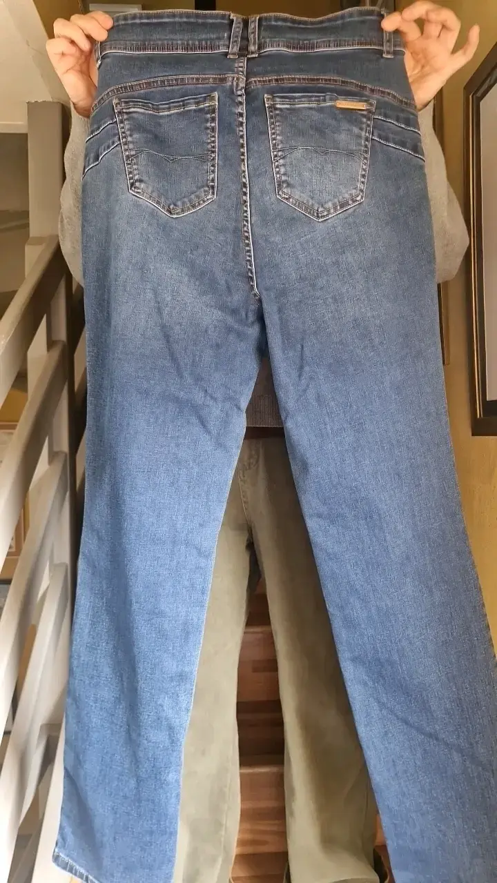 Jeans rectos de mezclilla azul Wados para mujer - 3
