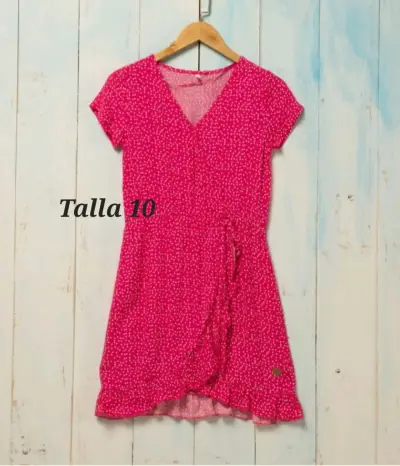 Vestido corto rosa con lunares talla 10 nuevo - miniatura 1