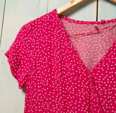 Vestido corto rosa con lunares talla 10 nuevo - miniatura 2