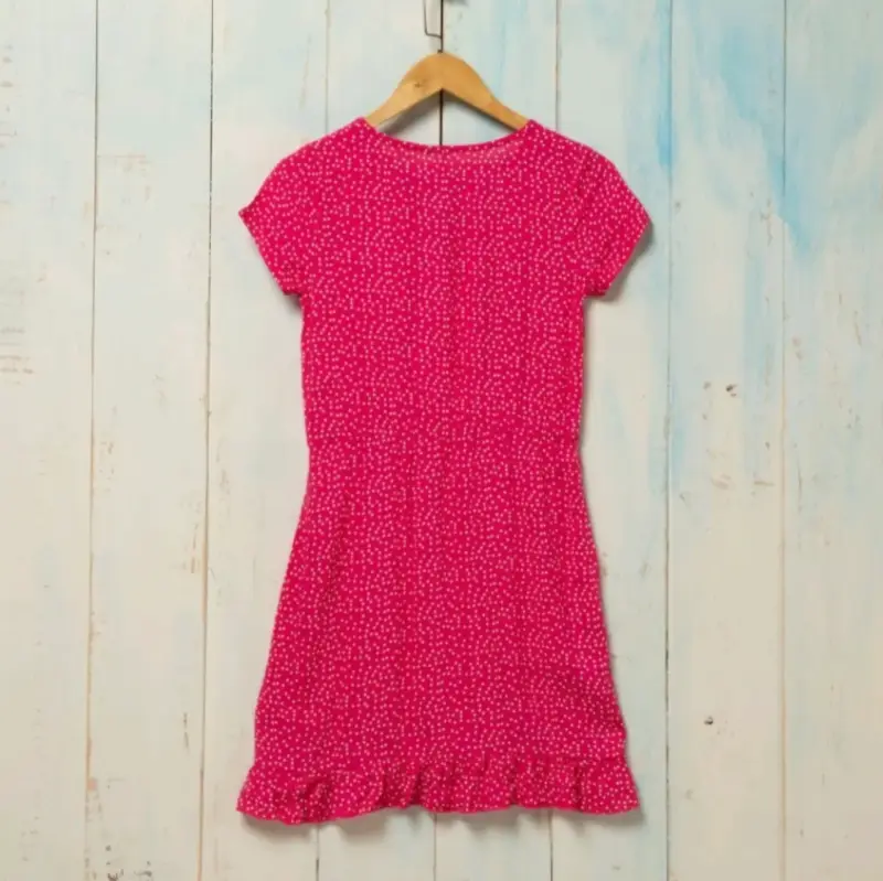 Vestido corto rosa con lunares talla 10 nuevo - 4