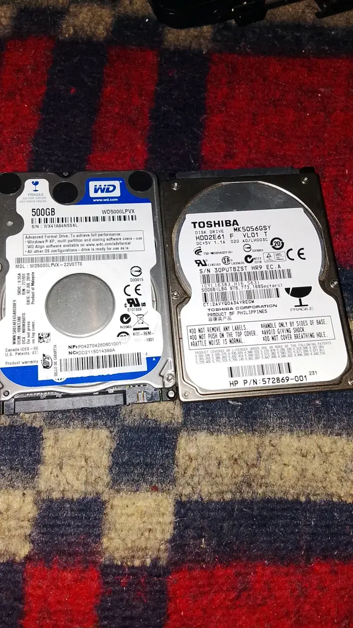 Discos duros internos WD y Toshiba 500GB