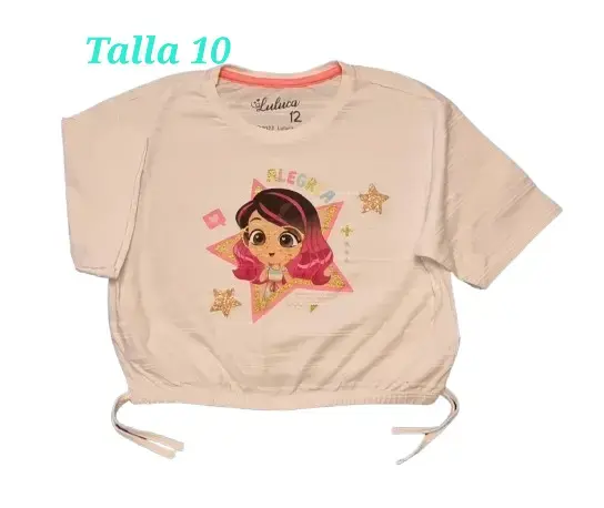 Polera niña talla 10 con diseño de estrella
