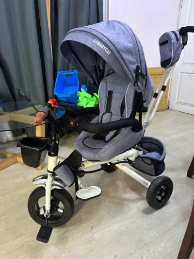 Triciclo para niños con toldo Lubabycaj - miniatura 5