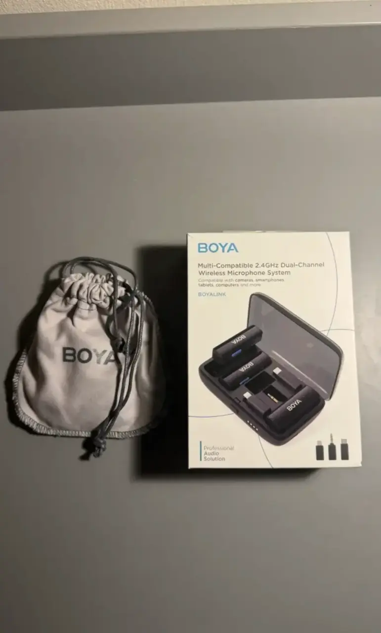 Micrófono inalámbrico Boya con accesorios - 6