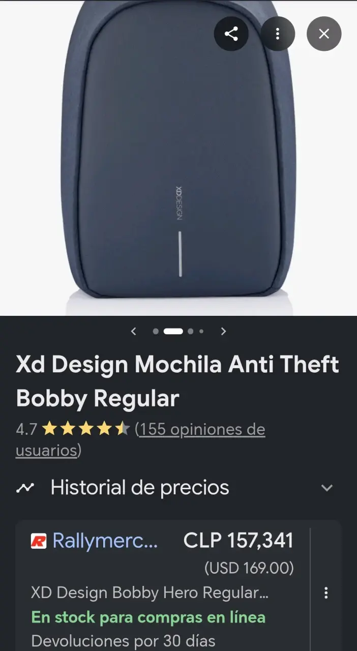 Mochila Antirrobo Azul XD Design Bobby - 3